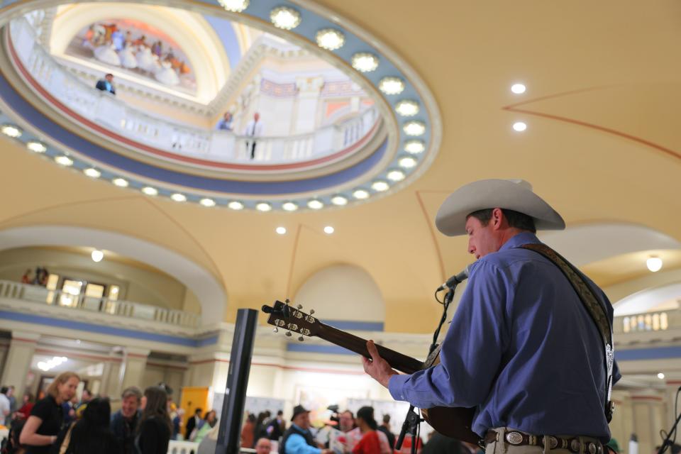 Jacob Tovar performs during Film and Music Day at the Capitol in Oklahoma City, Monday, March 25, 2024.