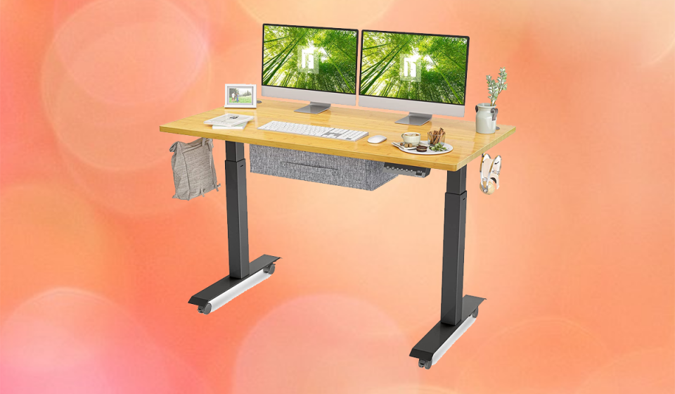 Fezibo's versatile desk includes a drawer, presets, hooks and casters, all for a surprisingly low price. (Photo: Fezibo)