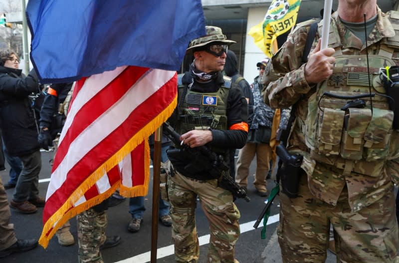 Gun rights advocates and militia members attend rally in Richmond, Virginia