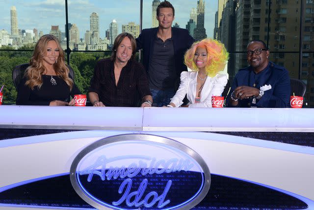 <p>FOX Image Collection via Getty</p> Judges Mariah Carey and Keith Urban, host Ryan Seacrest and judges Nicki Minaj and Randy Jackson on season 12 of 'American Idol'