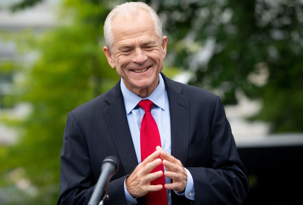 White House economic adviser Peter Navarro refused to answer CNN reporter Jake Tapper's questions about the president's contradictory remarks about the coronavirus pandemic. (AFP via Getty Images)