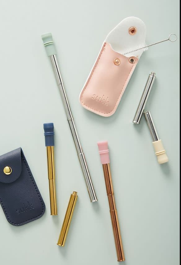 Find this <a href="https://fave.co/3lRIbRK" target="_blank" rel="noopener noreferrer">Sukk Collapsible Straw &amp; Case for $14</a> at Anthropologie.