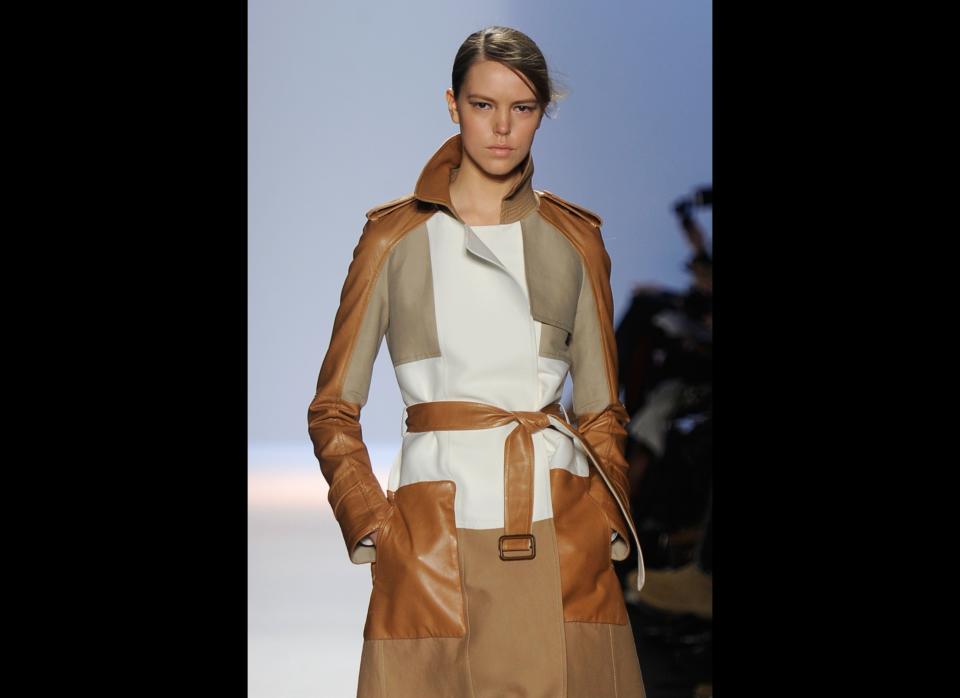 NEW YORK, NY - FEBRUARY 09:  A model walks the runway at the BCBG Max Azria Fall 2012 fashion show during Mercedes-Benz Fashion Week at The Theatre at Lincoln Center on February 9, 2012 in New York City.  (Photo by Frazer Harrison/Getty Images for Mercedes-Benz Fashion Week)