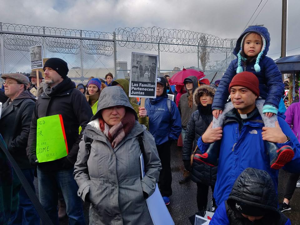 Sunday's protest at the immigrant detention center in Tacoma is a prelude to a larger gathering planned for Washington, D.C., on June 6. (Photo: Mari Hayman/HuffPost)