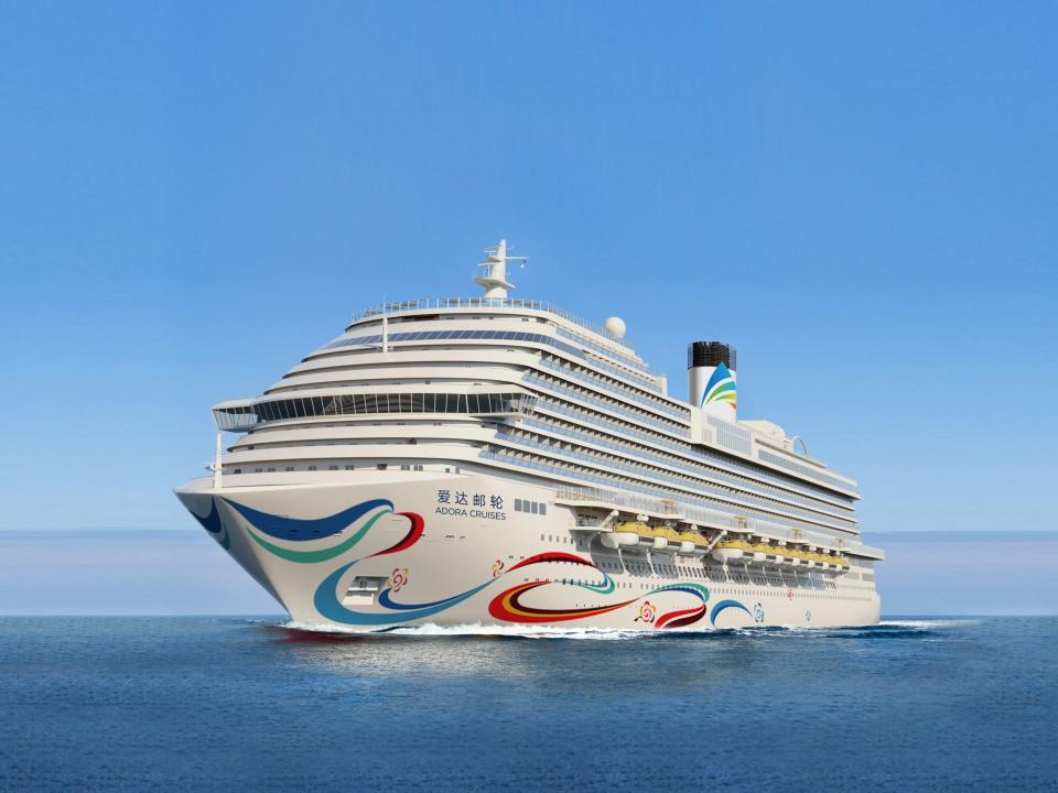 A rendering of Adora Cruises' Adora Magic City at sea