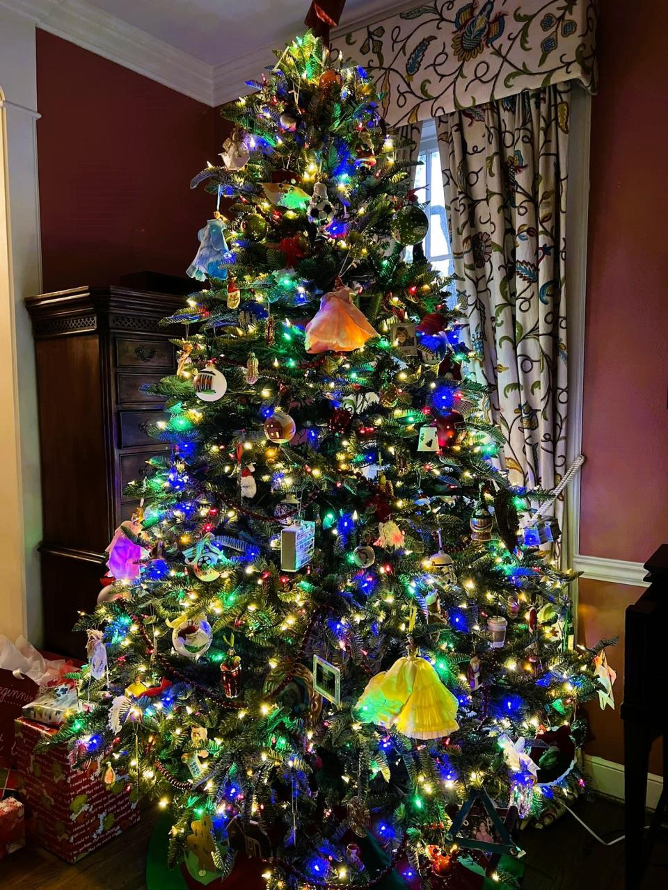 The Christmas tree for Luelen and Mark Hood's family hits all the highlights with sparkling lights and a range of lovely ornaments collected over their years with their four children.