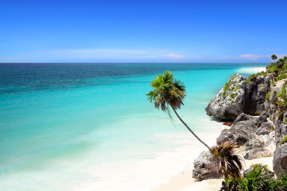 The beach at Tulum, near Cancun, Mayan Riviera, Mexico