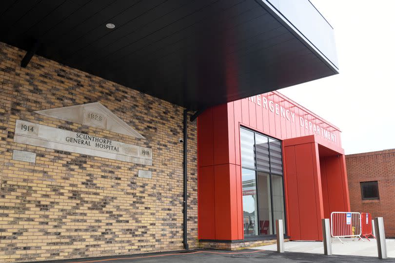 Scunthorpe General Hospital A&E entrance, pictured last year