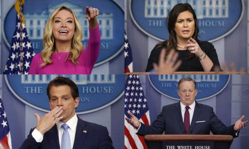 Kayleigh McEnany, Sarah Sanders, Andrew Scaramucci, Sean Spicer