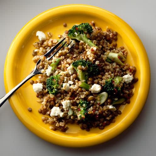 Hot lentil and feta salad - best feta recipes 2021