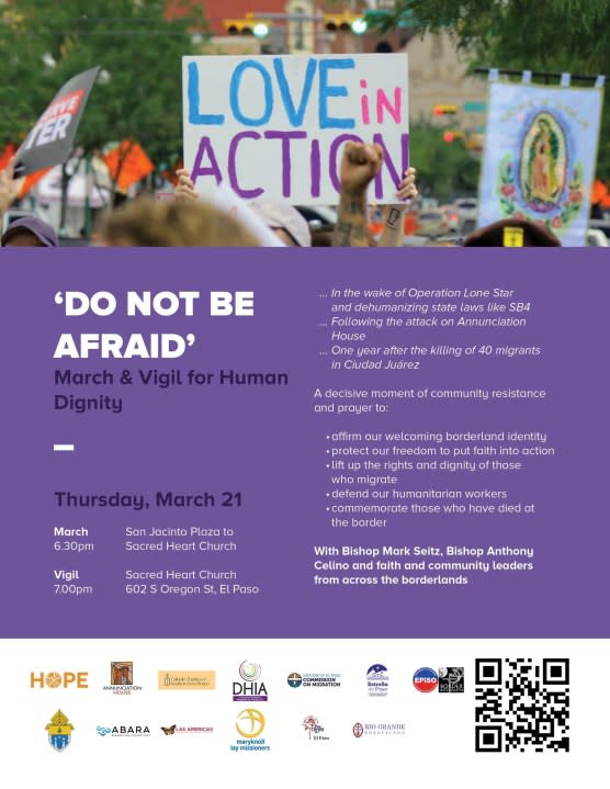 Poster of the information of the march and vigil | <em>Provided by Sandra Ramirez</em>