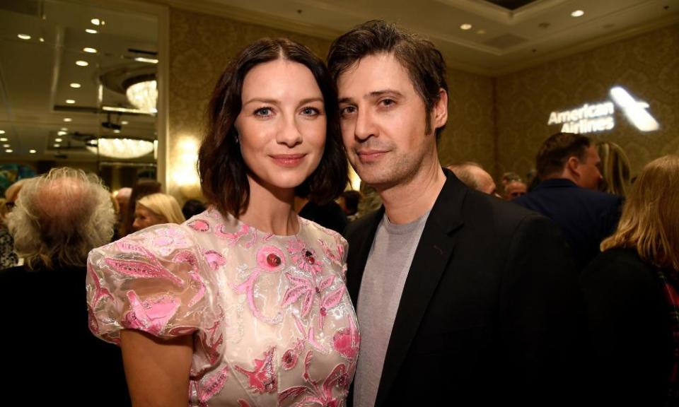 Feet on the ground: at a Bafta party in 2019 with her partner Tony McGill.