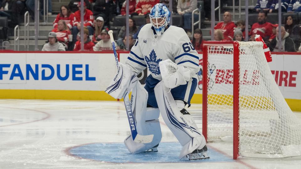 Joseph Woll is well-positioned to become the Maple Leafs' top goaltender at some point this year. (Allan Dranberg/Icon Sportswire via Getty Images)