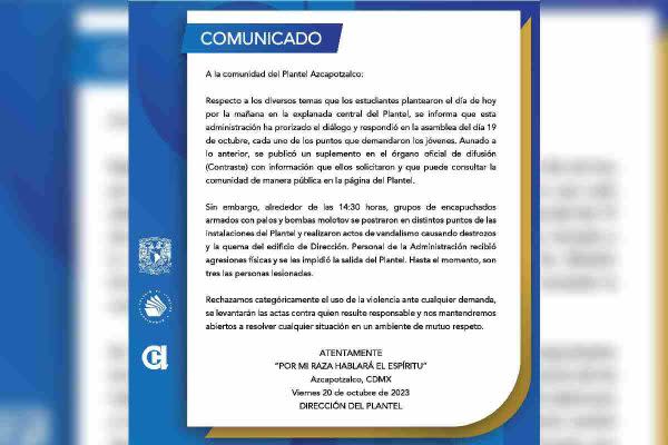 comunicado CCH Azcapo