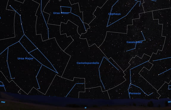 Early on Saturday morning, May 24, there may be a new meteor shower radiating from the little-known constellation of Camelopardalis.