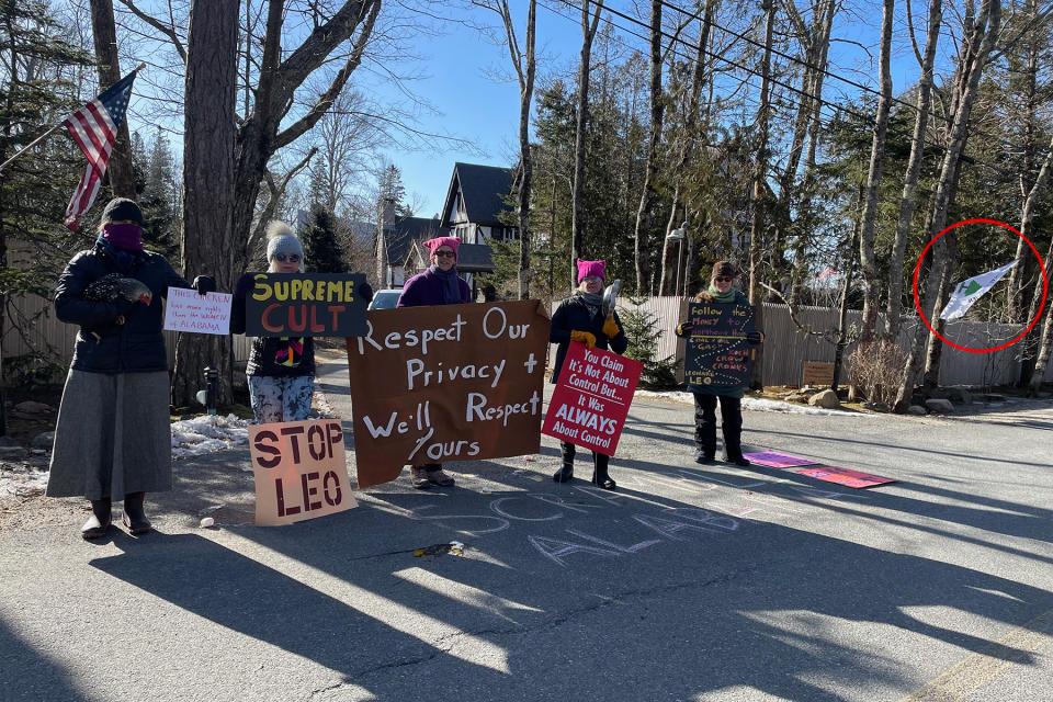 leonard leo flag protest