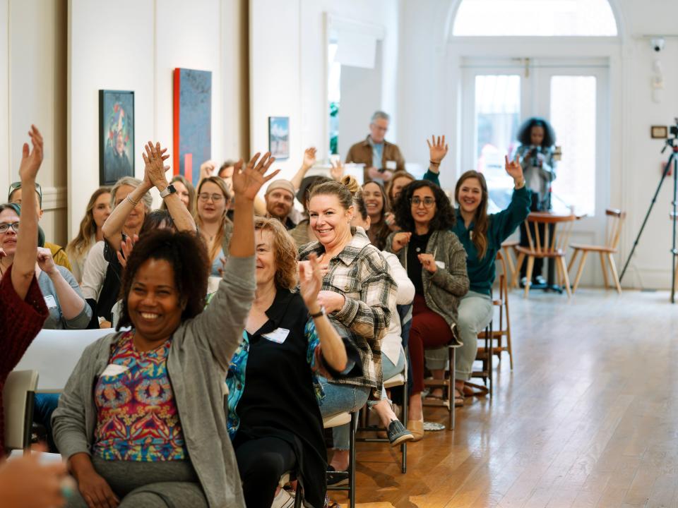 The April meeting of Creative Mornings was held at the Staunton-Augusta Art Center.