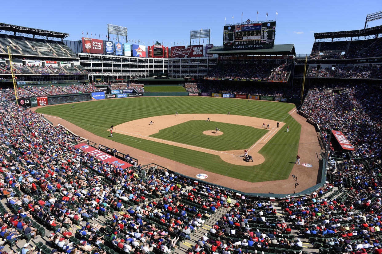 The Texas Rangers have banished a man accused of making racist taunts at a recent home game. (Getty)