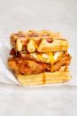 <p>Bring the best of breakfast into one dish! Don't forget the spicy habanero honey.</p><p>Get the <strong><a href="https://www.delish.com/cooking/a35647374/chicken-and-waffle-breakfast-sandwich-recipe/" rel="nofollow noopener" target="_blank" data-ylk="slk:Chicken & Waffle Breakfast Sandwich recipe;elm:context_link;itc:0;sec:content-canvas" class="link ">Chicken & Waffle Breakfast Sandwich recipe</a>. </strong> </p>