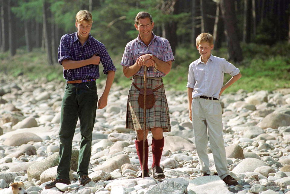 Prince Charles, Prince William, and Prince Harry at Balmoral