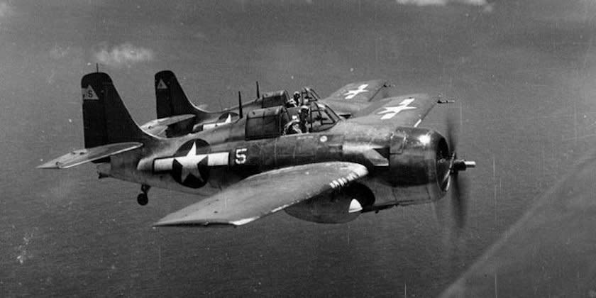 US Navy Grumman F4F Wildcat fighter plane World War II Pacific