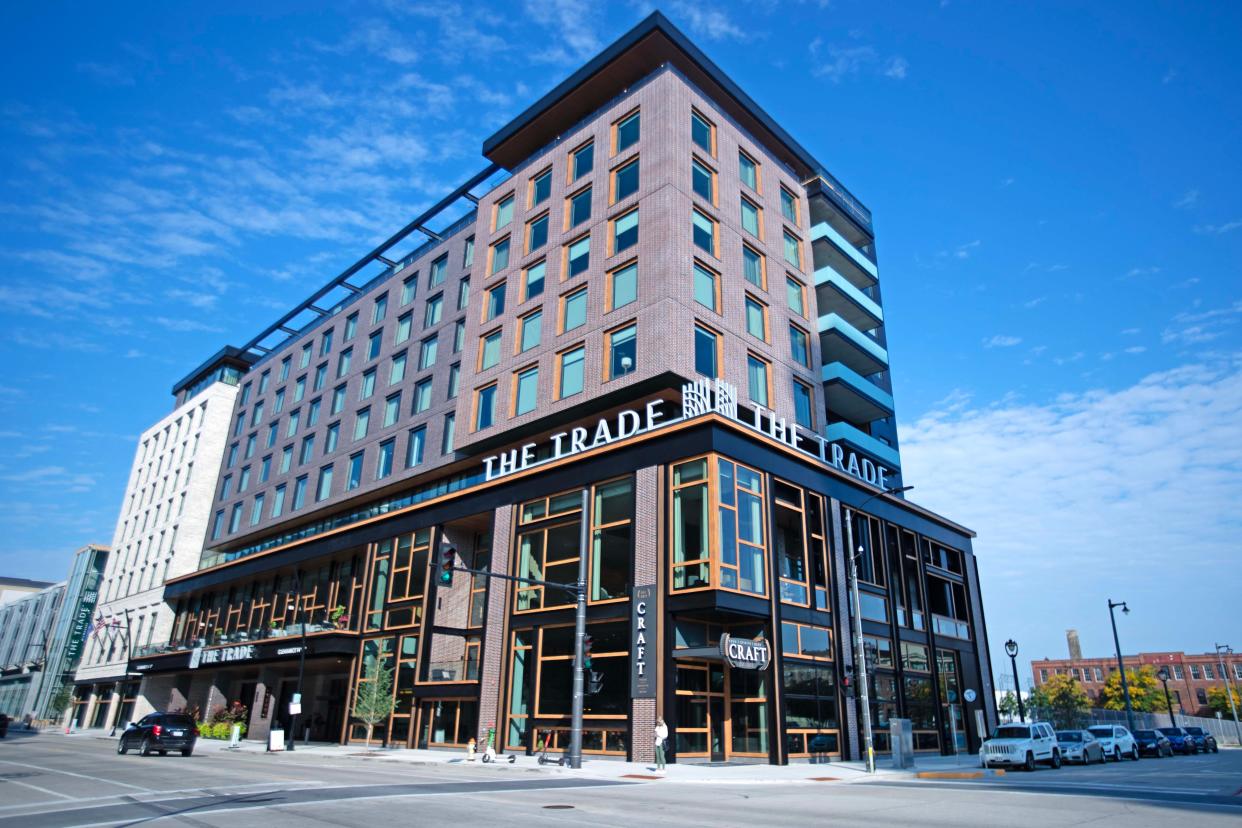 The Trade Hotel, located at 420 W. Juneau St. sits across the street from the Fiserv Forum where the Republican National Convention will be held Jul. 15, 2024 to Jul. 18, 2024.