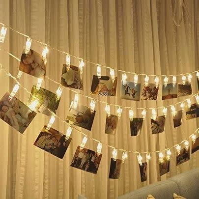 Decorate your walls with these warm white fairy light clips