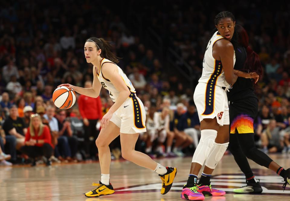 Caitlin Clark (left) and the Indiana Fever will be back in action on Saturday against the New York Liberty in Indianapolis.