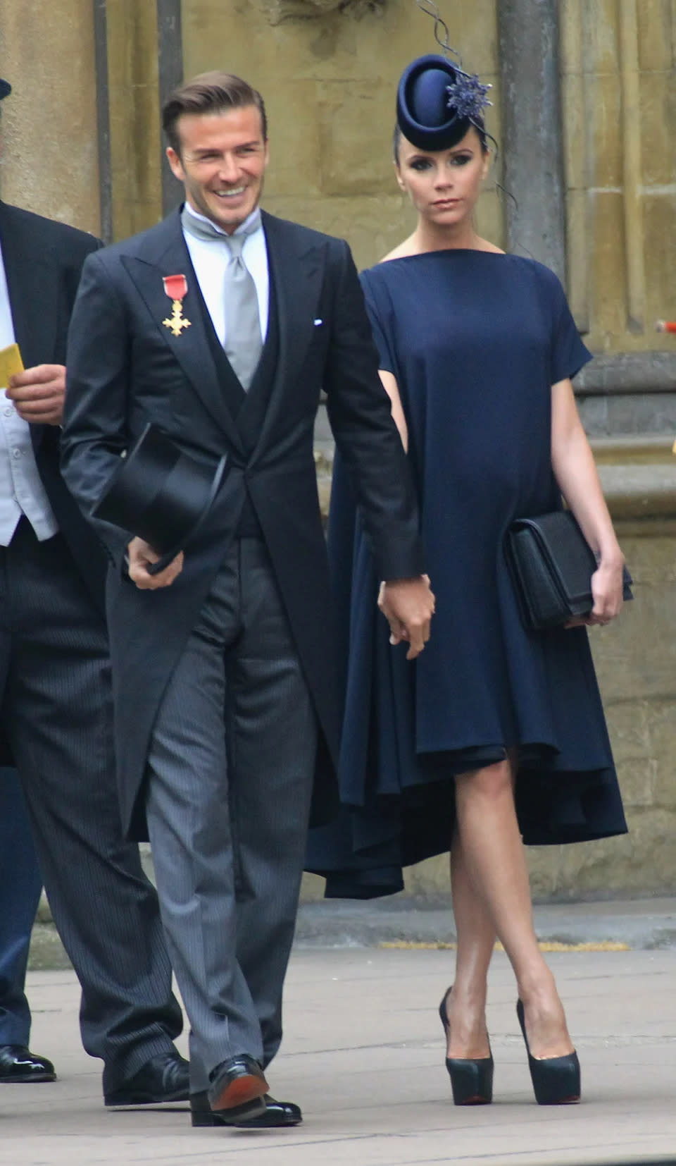 David und Victoria Beckham bei der Hochzeit des Herzogs und der Herzogin von Cambridge 2011. (Getty Images)