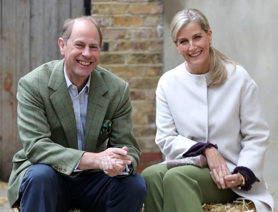 Prince Edward, Earl of Wessex and Sophie, Countess of Wessex during their visit to Vauxhall City Farm on October 01, 2020 in London, England. Their Royal Highnesses will see the farm's community engagement and education programmes in action, as the farm marks the start of Black History Month