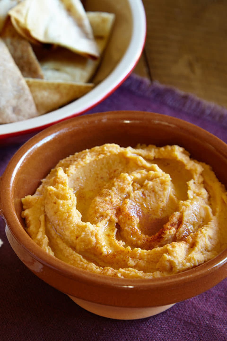 <p>Put leftover sweet potatoes to use in a flavorful hummus.</p><p><strong>Get the recipe at <a href="http://www.delish.com/holiday-recipes/thanksgiving/recipes/a44323/leftover-sweet-potato-hummus-recipe/" rel="nofollow noopener" target="_blank" data-ylk="slk:Delish;elm:context_link;itc:0;sec:content-canvas" class="link ">Delish</a>.</strong></p>