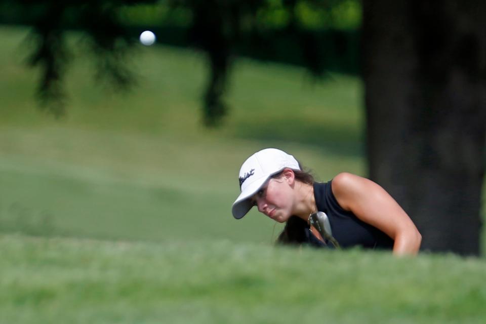Olivia Williams chips onto the green during a match earlier in the week at the RI Women's Amateur.