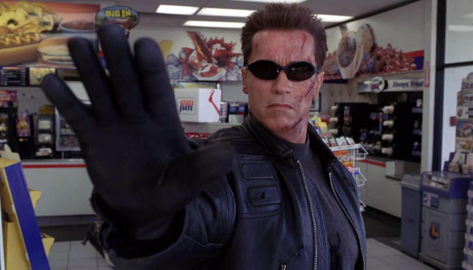 <p>Opinions vary about the first James Cameron-free entry in Schwarzenegger’s signature series, but we think it’s fair to say it holds up far better than the subsequent ‘Terminator: Salvation’ and ‘Terminator: Genisys.’ It also boasts at least one great quote, as the T-800 – repeating trash talk heard from a male stripper – tells a would-be assailant, “Talk to the hand.” (Picture credit: Warner Bros) </p>