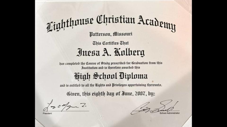 Inesa Kolberg graduated from Lighthouse Christian Academy in June 2007. She and many former students say they endured physical and psychological abuse at the unlicensed boarding school in southeast Missouri.