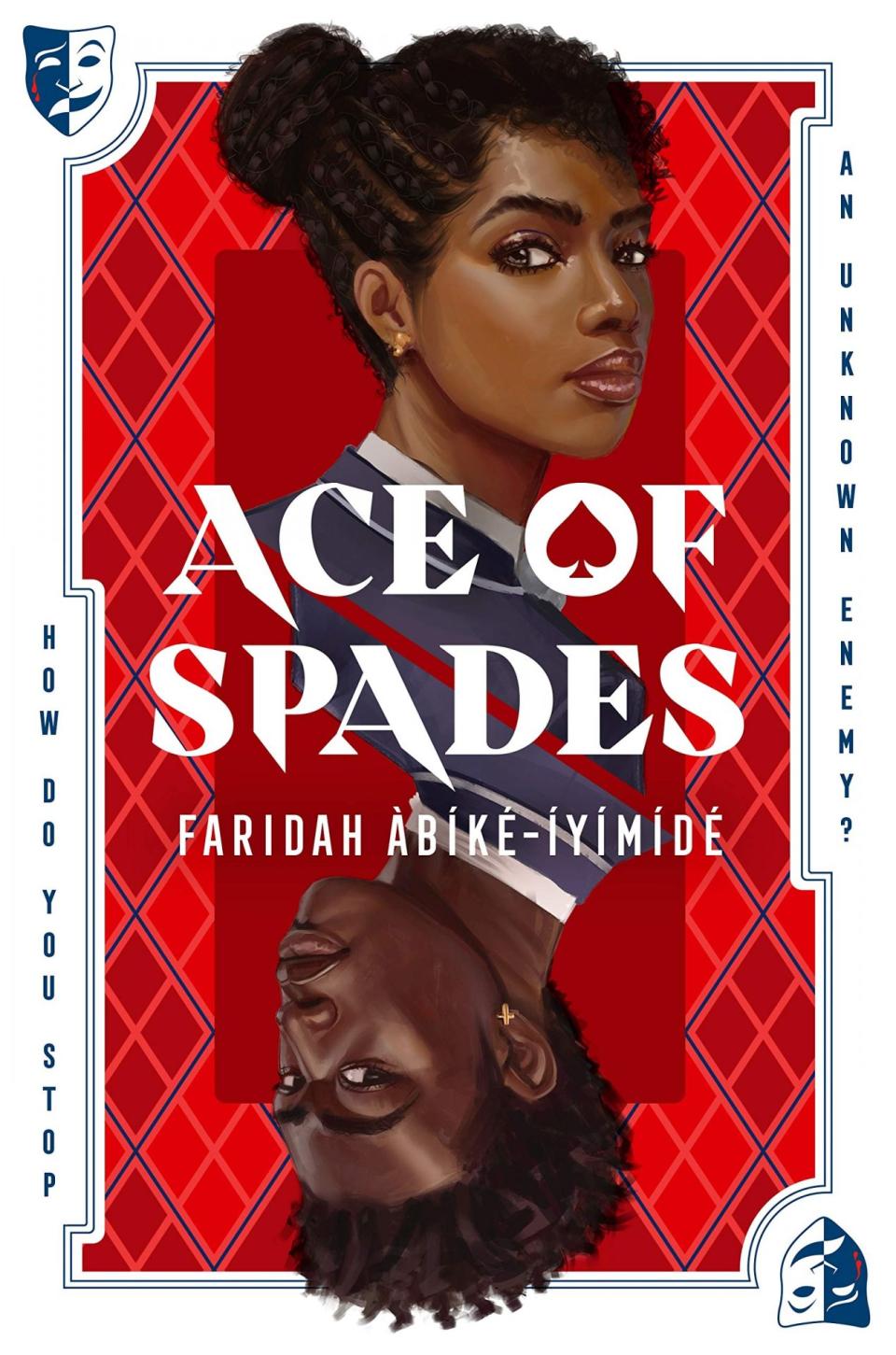 The cover of Ace of Spades shows a young Black man and a young Black woman against a tartan backdrop the words Ace of Spades across them