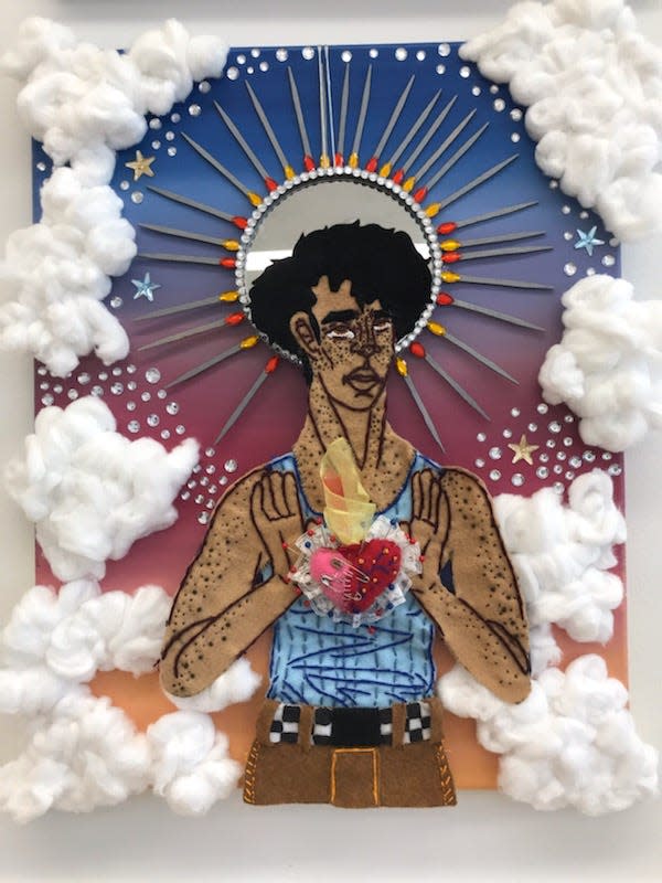 This mixed-media work by local artist Liuxing Johnston is part of the Long Branch Arts and Cultural Center's "Celebrating Pride Exhibit," running through July 8.