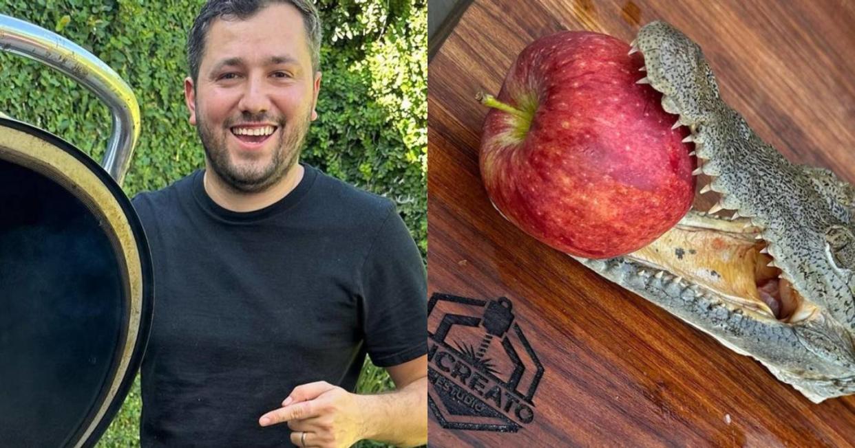 El influencer Regio Parrillero en el ojo del huracán por cocinar un cocodrilo. Foto: Instagram vía @regio.parrillero