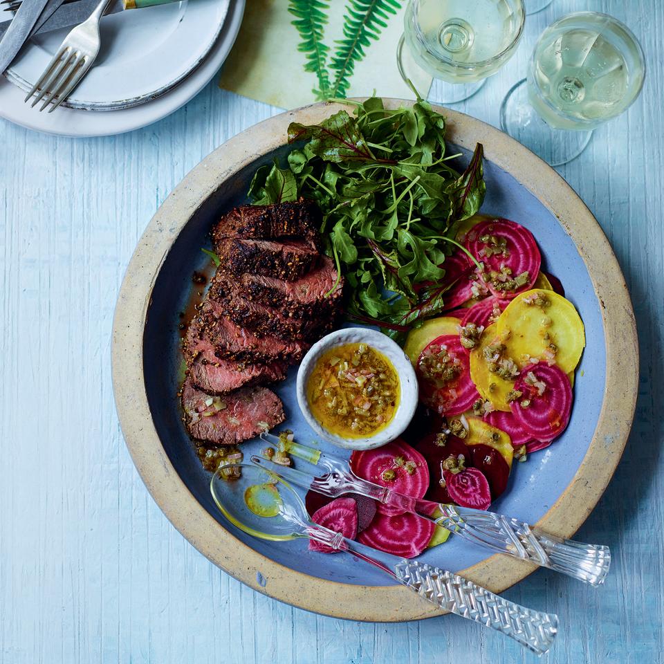 <p>From the earthy beetroot and spicy leaves to the peppery, tender beef and the piquant dressing, this salad is full of punchy flavours.</p><p><a class="link " href="https://www.redonline.co.uk/food/recipes/a33643555/beef-beetroot-salad/" rel="nofollow noopener" target="_blank" data-ylk="slk:FIND THE RECIPE;elm:context_link;itc:0;sec:content-canvas">FIND THE RECIPE</a></p>