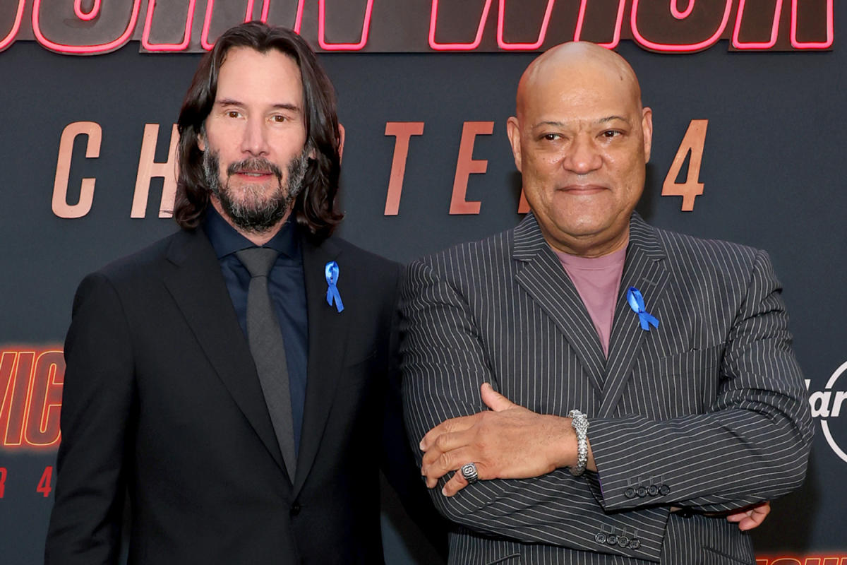Why Keanu Reeves wore blue ribbon to 'John Wick 4' premiere - Los Angeles  Times