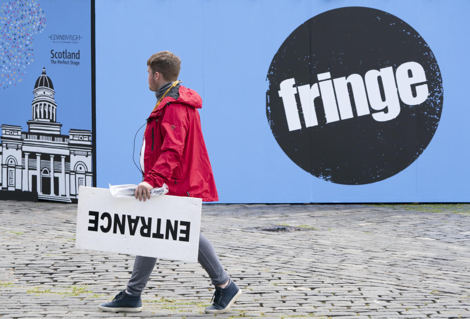 EMBARGOED TO 1100 SUNDAY AUGUST 7 File photo dated 6/8/2021 of signage at the Edinburgh Fringe Festival. Performing arts and entertainment trade union Equity has launched a Comedian's Charter in an effort to ensure good working practices and the safety of comedians. Developed by the union's Comedians' Network, the charter was launched at the Edinburgh Fringe Festival on Monday at The Stand comedy club's New Town Theatre. Issue date: Saturday August 7, 2021.