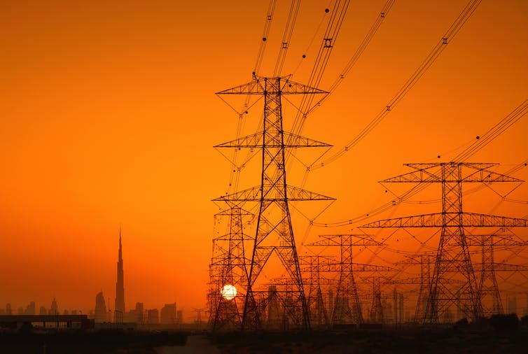 <span class="caption">The grid: far from trustworthy.</span> <span class="attribution"><a class="link " href="https://www.shutterstock.com/image-photo/high-voltage-power-lines-197286998?src=MPU_7kb9OGAtW9PLxn9AdA-1-83&studio=1" rel="nofollow noopener" target="_blank" data-ylk="slk:Naufal MQ/Shutterstock.com;elm:context_link;itc:0;sec:content-canvas">Naufal MQ/Shutterstock.com</a></span>