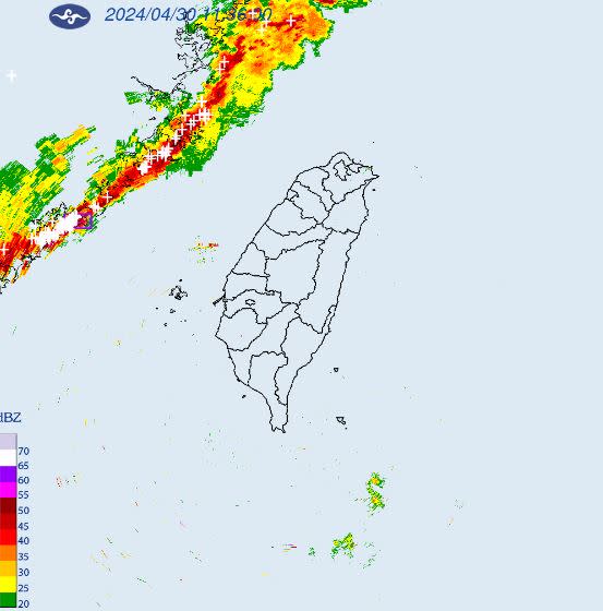 氣象署今（30）日針對「金門縣」發布大雷雨即時訊息。（圖／翻攝自中央氣象署）