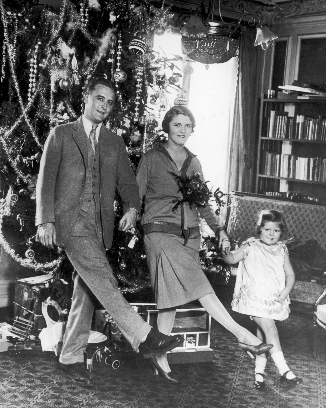 American author F Scott Fitzgerald (1896 - 1940) dances with his wife Zelda Fitzgerald (nee Sayre) (1900 - 1948) and daughter Frances