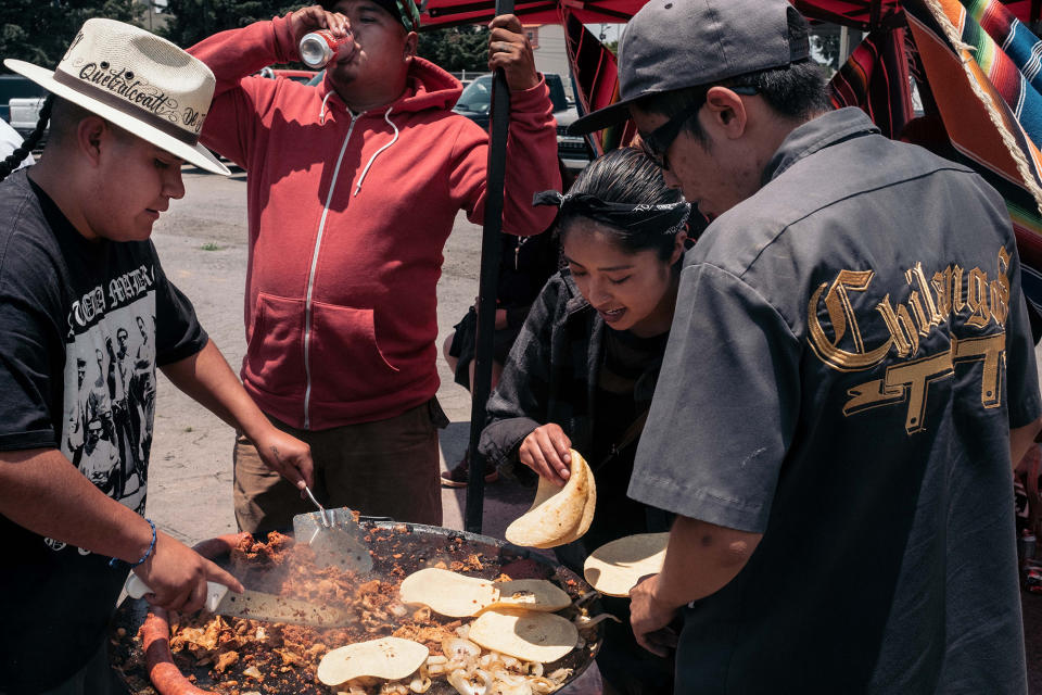 There are dozens of bicycle clubs throughout Mexico. On the club's anniversary, its members hold bike competitions with live music and make food for the community.