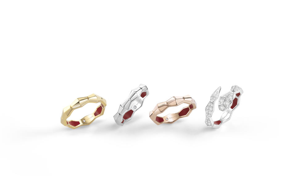 A range of rings from Salvini's Eva collection.