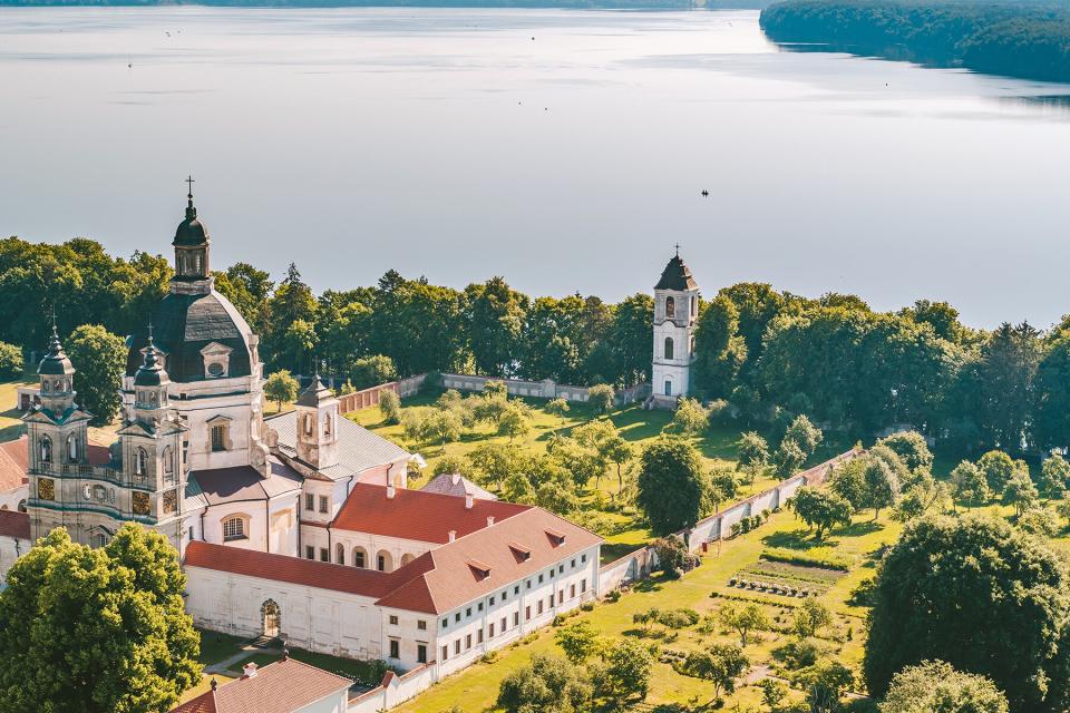 Aerial of Pažaislis Monastery in Lithuania