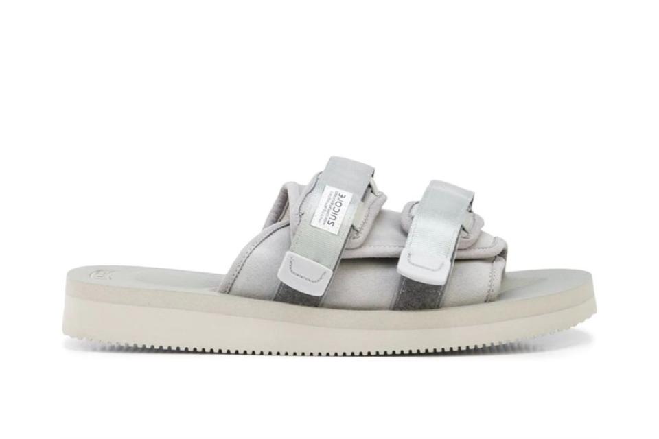 suicoke, strap sandals, gray sandals