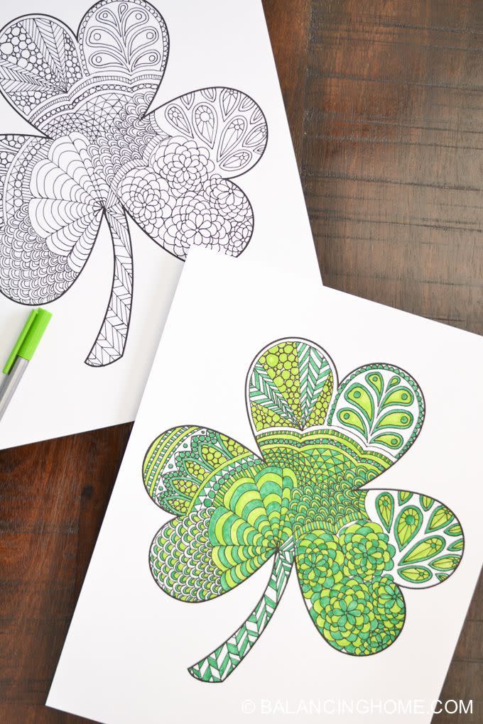 17) Shamrock Coloring Printable