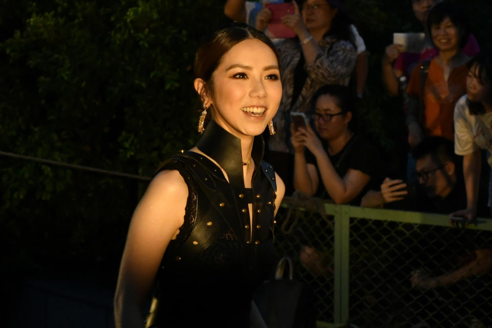 Hong Kong singer Gloria Tang arrives for the 30th Golden Melody Awards in Taipei on June 29, 2019. (Photo by SAM YEH / AFP)        (Photo credit should read SAM YEH/AFP/Getty Images)