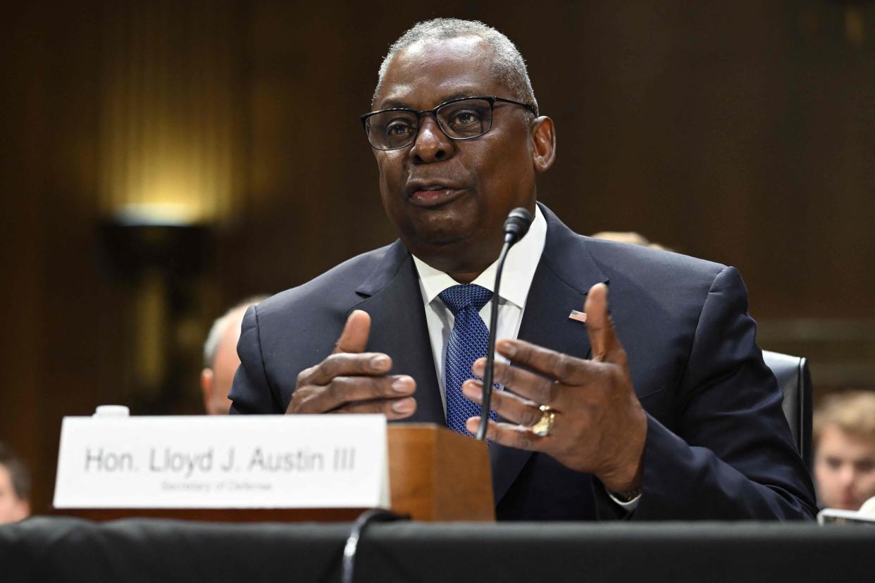 U.S. Defense Secretary Lloyd Austin testifies during a Senate Appropriations Committee hearing in October.